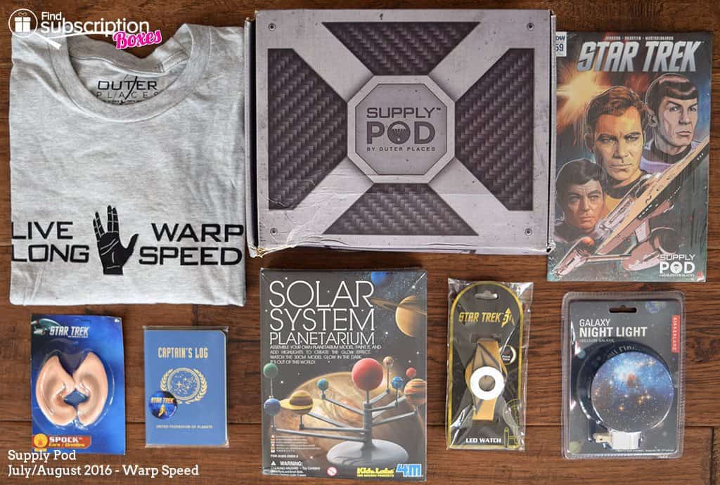 Supply Pod August 2016 Subscription Box Review – Warp Speed + Coupon